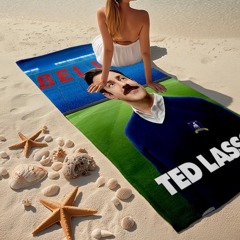 Ultra-Soft Beach Towel with Ted Lasso Theme,Ideal for Pool - Camping, Diving - Perfect Travel Essential, Vibrant Beach Towel.