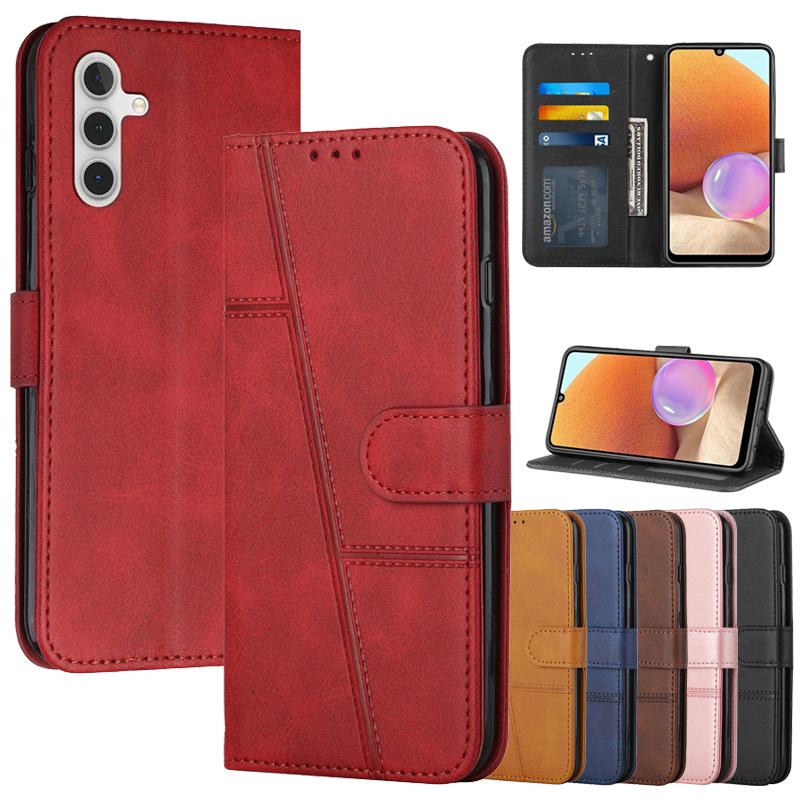 Leder Flip A17 Hülle für Samsung Galaxy A07 A17 A06 A26 A16 A15 A14 A24 4G A25 A36 A35 A34 A55 A54 A56 5G A05 Brieftaschenhülle