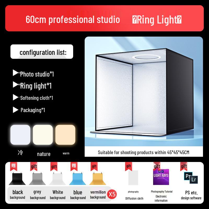 Compact Light Box for Still Life Photography - LED Studio for E-commerce Product Shots