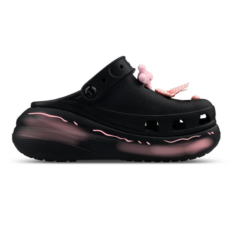 Crocs Crush Clog EVA bunny Bonnie Rabbit Pink Girl's Heart Dopamine Gift Box Edition Hole Shoes Unisex Same Black