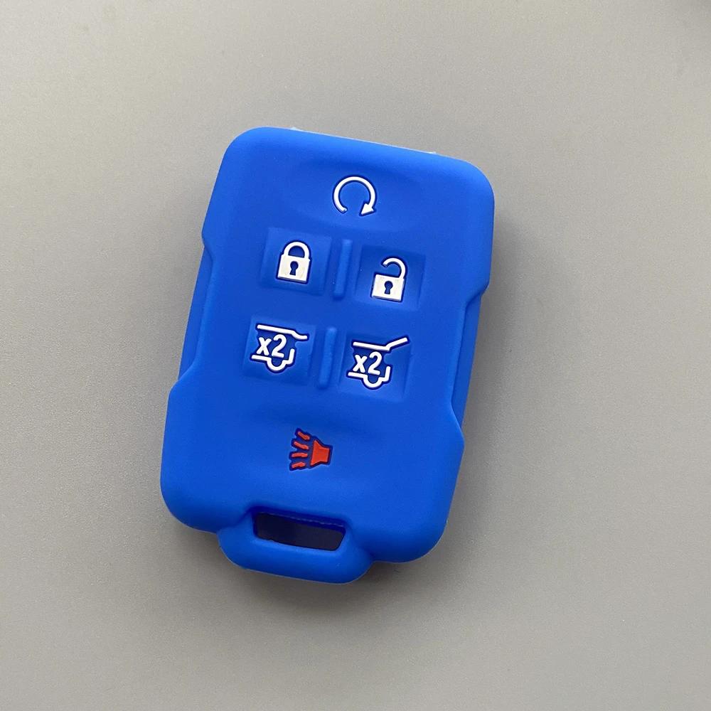 Silicone Car Key Case Cover For Chevrolet Colorado Silverado 1500 2500Hd 3500Hd Gmc Yukon Sierra Canyon Remote Key Protecor