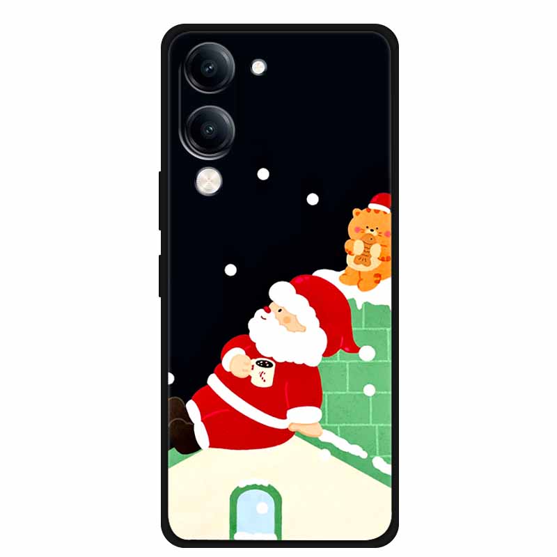 Christmas Case For Vivo Y04 Y04S Y37C Soft Silicone Phone Cover Funda For Vivo Y 04 04S 37C Black TPU Protective Bumper Casing