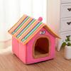 House-Shape Cat Cave Bed Tent for Indoor Small to Large Cats Machine Washable Ultra-Soft Cushion Anti-Slip Bottom