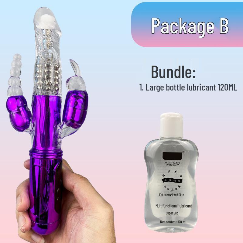 Deba Tri-Head Rotating Vibration Wand - Female Insertable Masturbation Toy