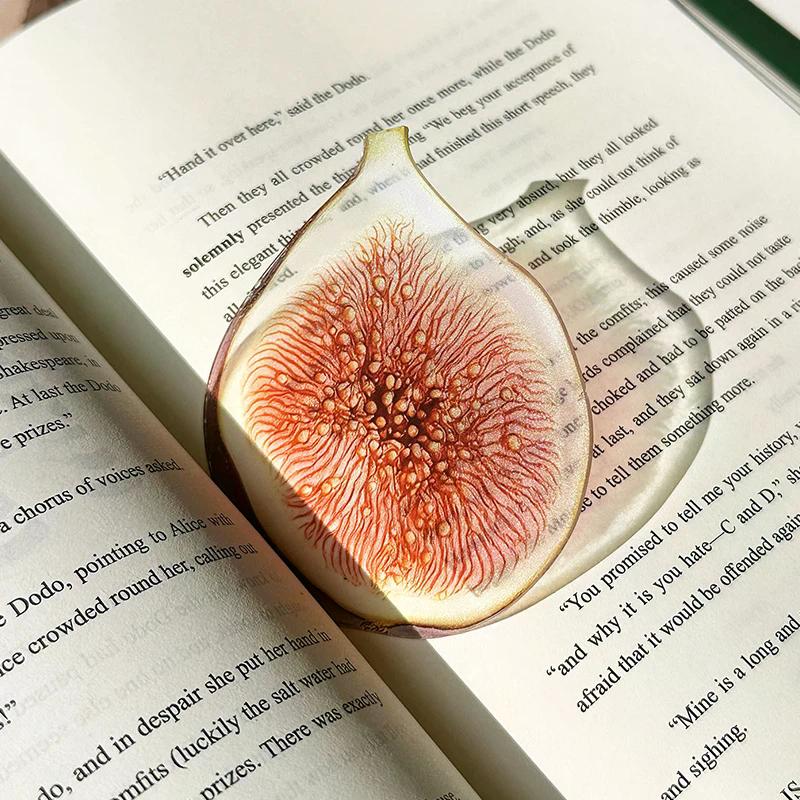 Delicate Transparent Acrylic Apple Bookmark Reading Mark Student Gift Premium Feeling Cute Grape Tomato Bookmarks