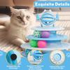 Cat Toy Interactive Pet Plaything for Indoor Kitten Interactive Kitty Puzzle Ball with 2 Cat-Tease (Blue)