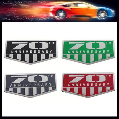 Aluminium 70TH Anniversary Car Fender Rear Decal Emblem Badge Sticker for Off-Road Vehicle Decoration Accessories