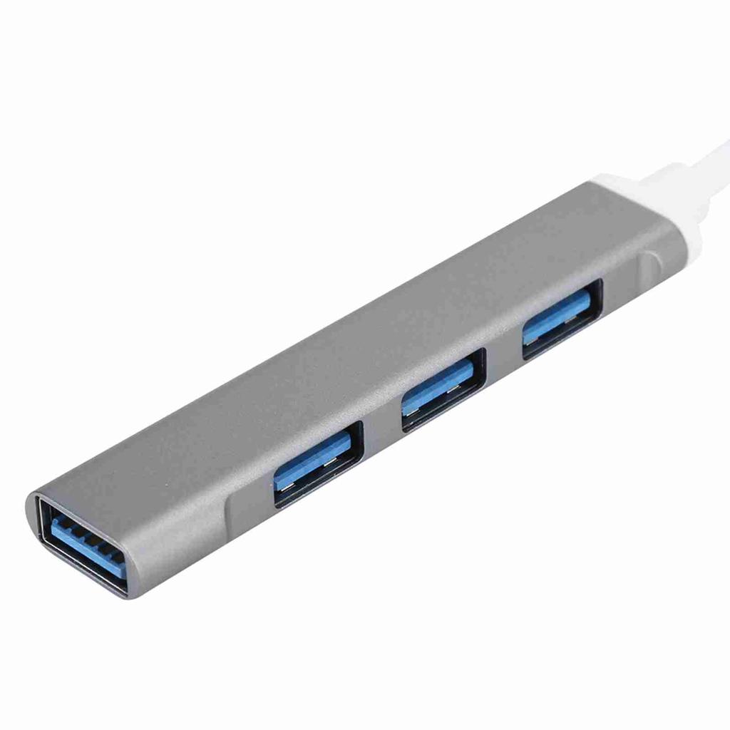 4Port USB 3.0 Hub MultiFunction Type C Splitter Extender Dock Adapter OTG PC(Silver )