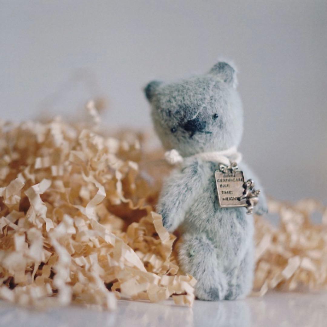 

[USED] Mini Plush Blue Bear Teddy Bear by an Overseas Artist, Handmade