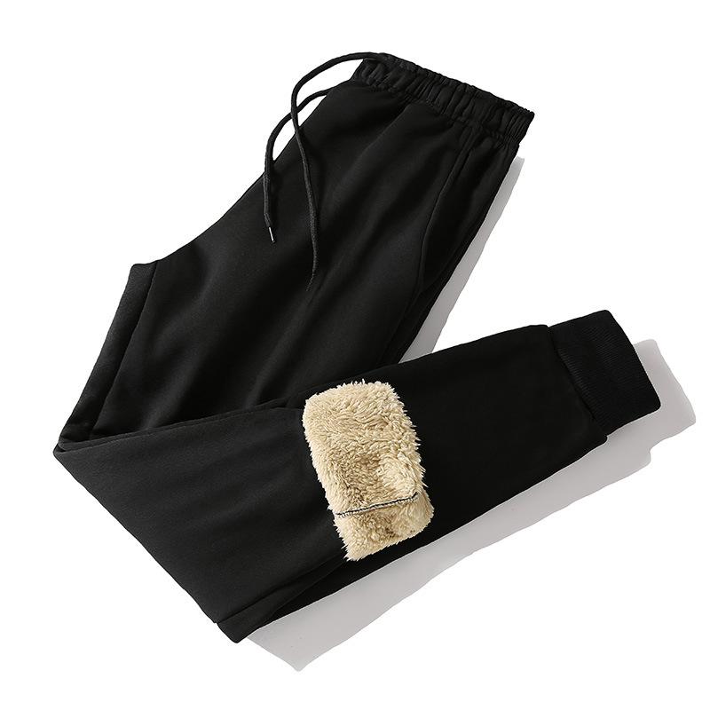 Thickened Lamb Wool Pants Men's Imitation Cotton Tied Feet Large Size Thermal Casual Sports Trousers