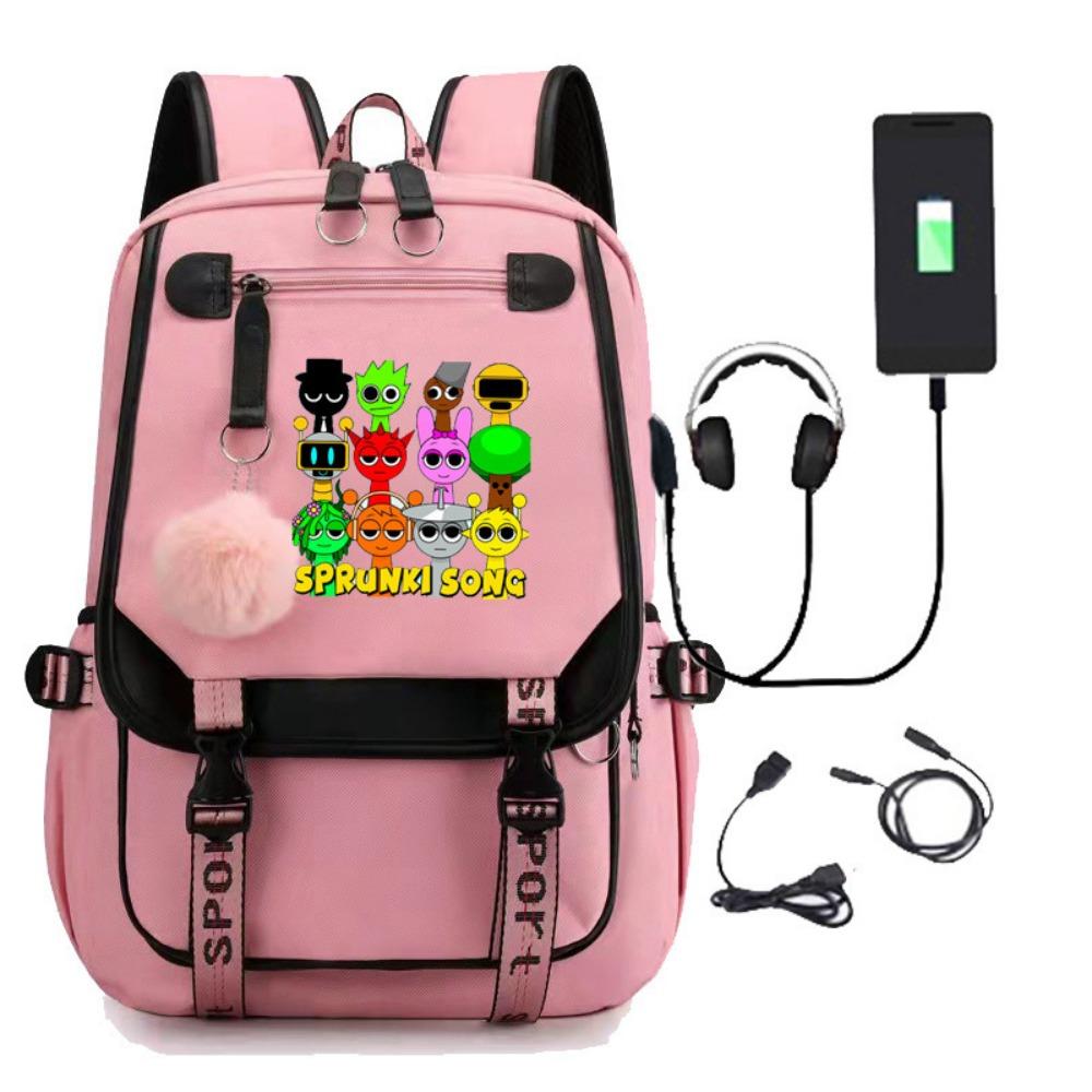 Rhythm Box USB Charging, Primary and Secondary School School Bag, Children's Backpack, Backpack.
