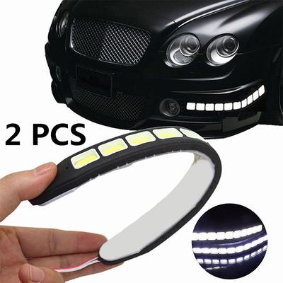 1/2PCS 20W Impermeabile 10 LED 12V Luce di marcia diurna DRL COB Lampada a striscia Nebbia Lampada per luce di guida per auto