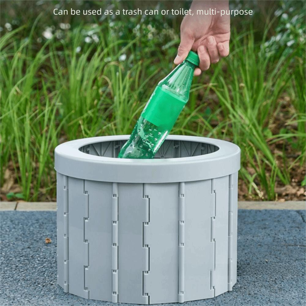 Waterproof Outdoor Folding Toilet Easy To Store Car Trash Can Compact Portable Potty  Travel