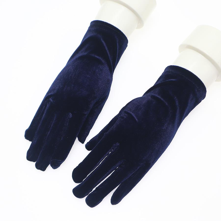 

Перчатки тонкие женские ретро золотые бархатные перчатки холодостойкие и теплые перчатки Luo Kou Flat для велоспорта One size