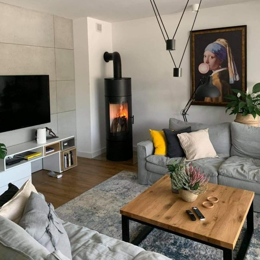 Wood burning steel stove KRATKI ANTARES Ø 150 10 kW