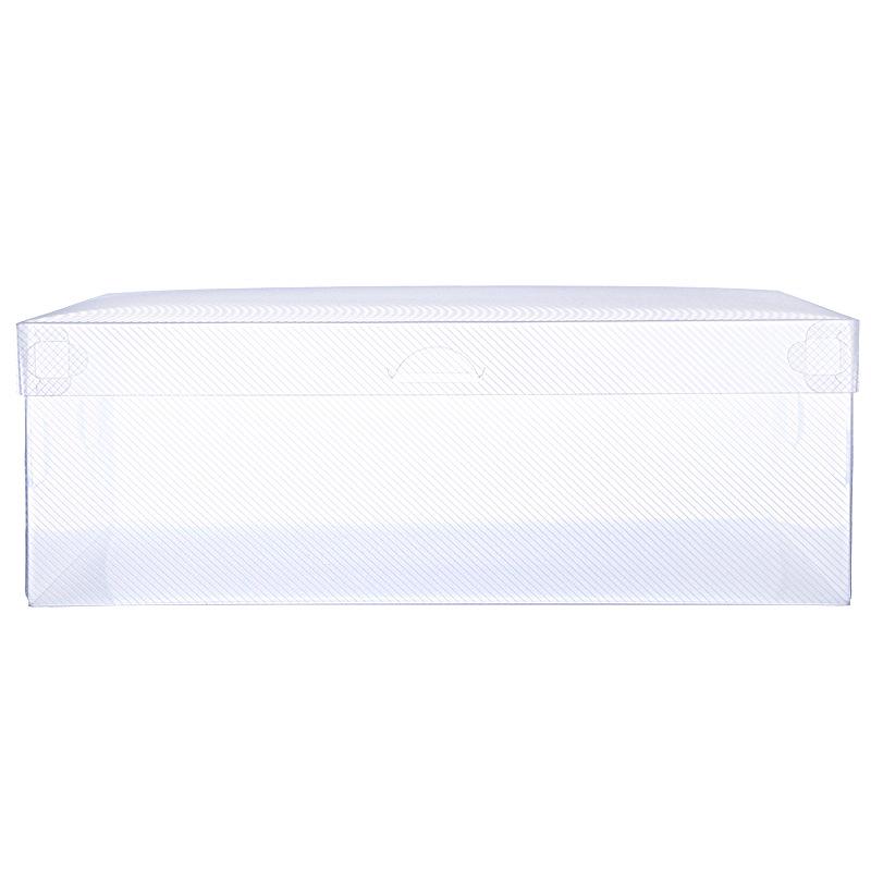 Foldable Transparent Plastic Shoe Storage Box with Moisture-Proof Flip-Top Design