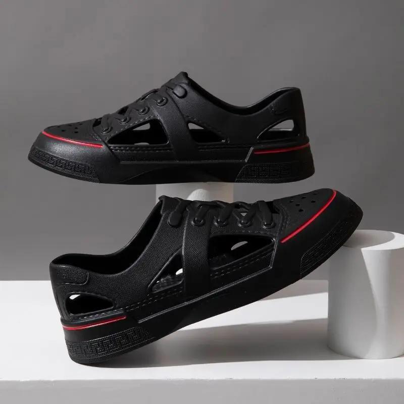 Fashion Closed Toe Men's Sandal with Platform Height Hole Shoes Buy High Quality New Summer Low Price Luxury H Open Daily Use Male Shoe