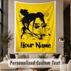 Custom Text Printed Tapestry Billie Eilish Pattern Large Wall Hanging Indoor Room Decor