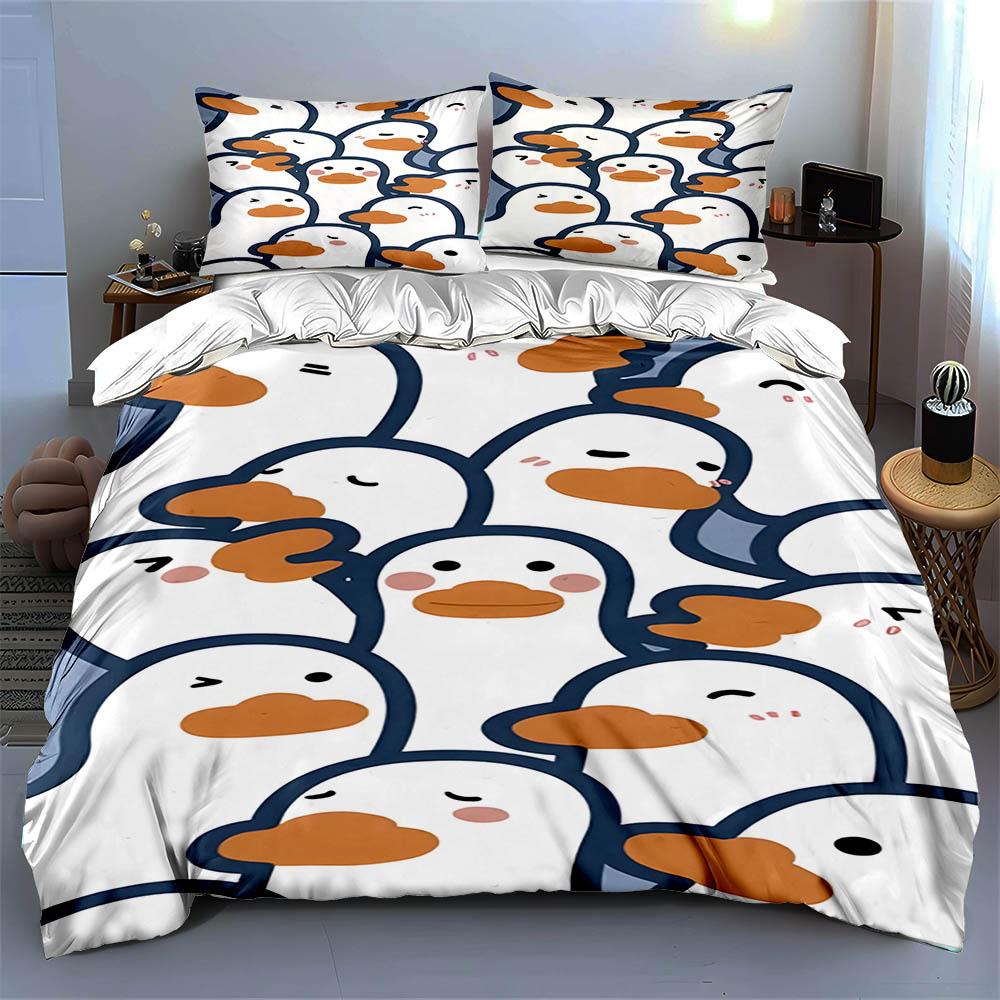 Duck faces pattern. Bedding Duvet cover sets Duvet covers Pillowcases gifts (1 * Duvet Cover 2 * Pillowcases, without duvet insert)