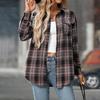 Autumn and Winter Casual and Fashionable Loose Checkered Pocket Shirts