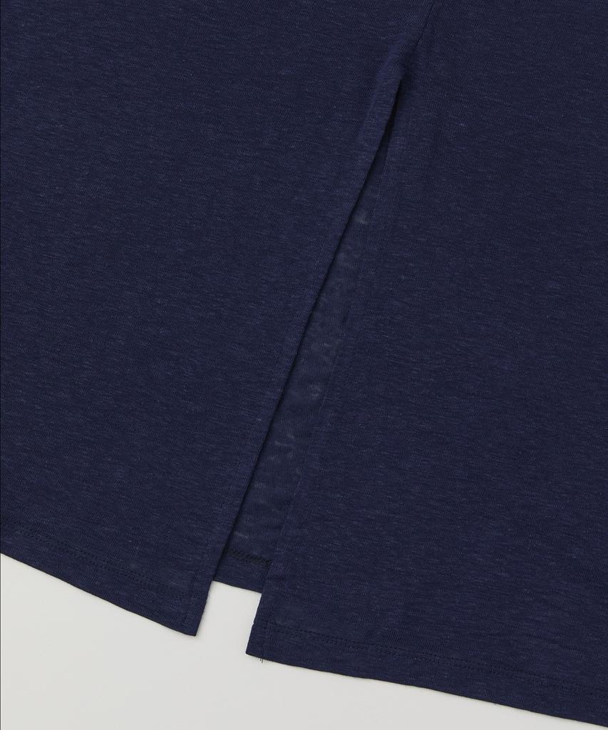 Lounellain Parasol Linen Washing T-Shirt_ Navy