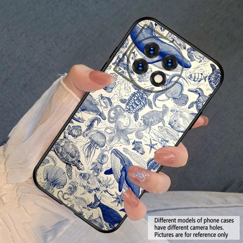 Cartoon Blue Shark For Oneplus 8T 9 9R 10 Pro 11 12 13 13R 5G ACE 5 Nord2 4 CE 3 4 Lite N20 SE N200 silicone soft phone case