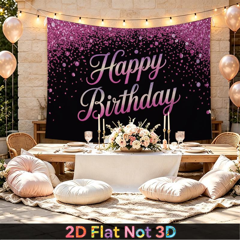 Party Backdrop Happy Birthday Birthday Wedding Pink Photo Booth Background Front Door Decor