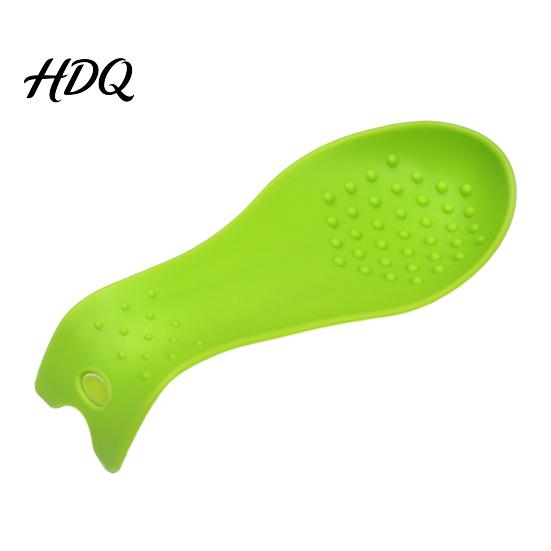 Kitchen Countertop Protector Silicone Spoon Rest for Countertop Heat Resistant Spatula Holder Ladle with Non-Slip Bump Design & Hanging Hole Modern