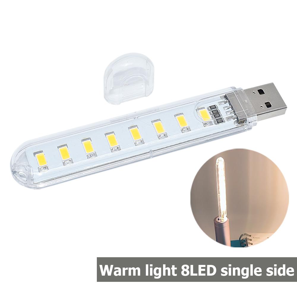 2 szt. lampek LED USB do książek 8/24 koralików SMD 5630 5730 żarówka 5 V wejście zasilania biały 5000-6500 K ciepła biel 3000-3500 K