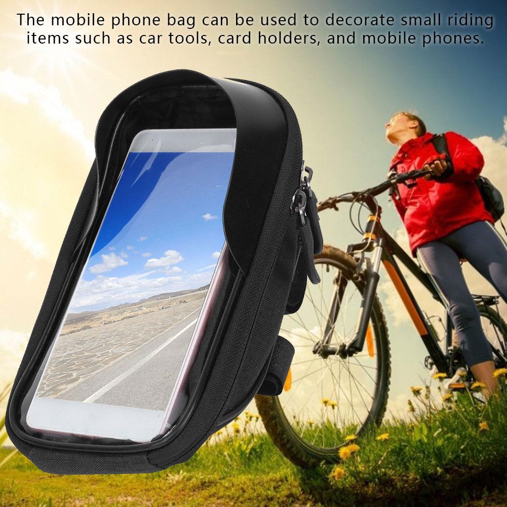 Bike Bag Outdoor Mobile Phone Front Beam Large Capacity Pipe Bag Cycling Polyester