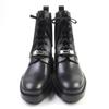 HERMES short boots funk Kelly Buckle Lace Up black leather Women 38 Used
