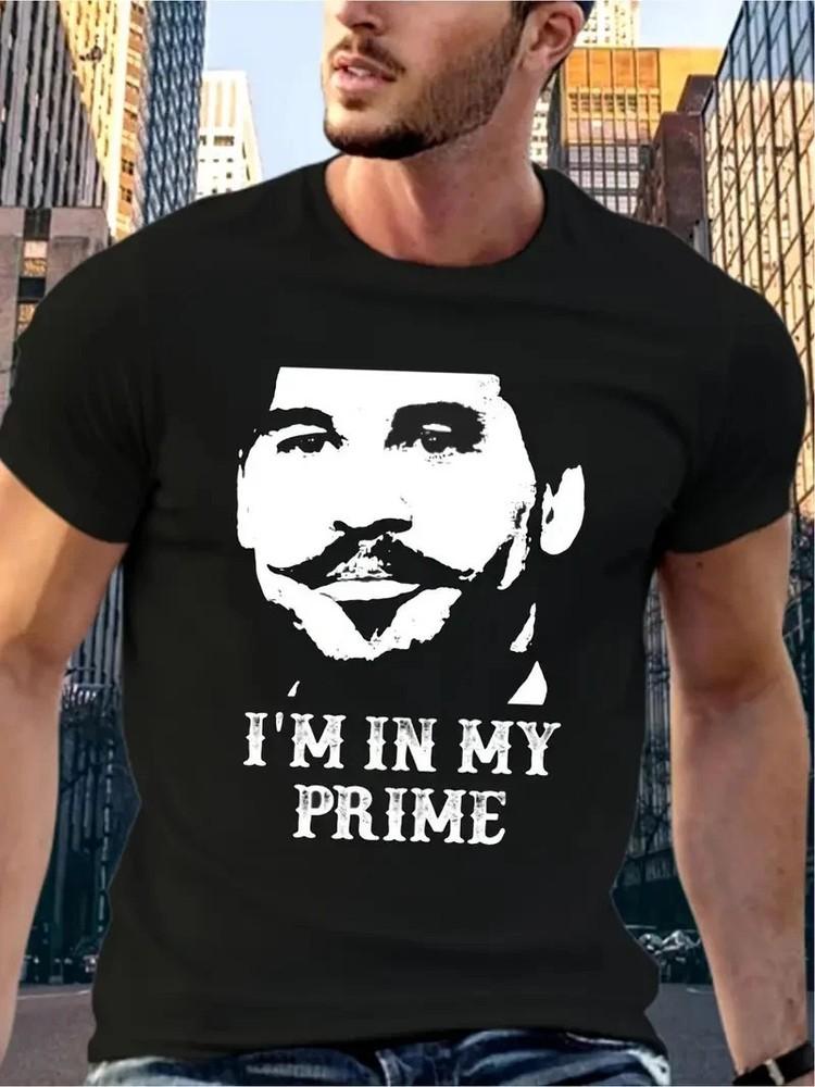 Casual Style | Men s  I m in My Prime  Graphic T-Shirt - Casual Black Cotton Tee Unisex T-Shirt XXL