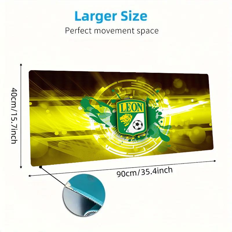 Leon Youth FC Mouse Pad, Large Gaming Desk Mat, Non-slip XXL Mousepad for Laptop & Tablet, Mini PC Playmat with Stitched Edges