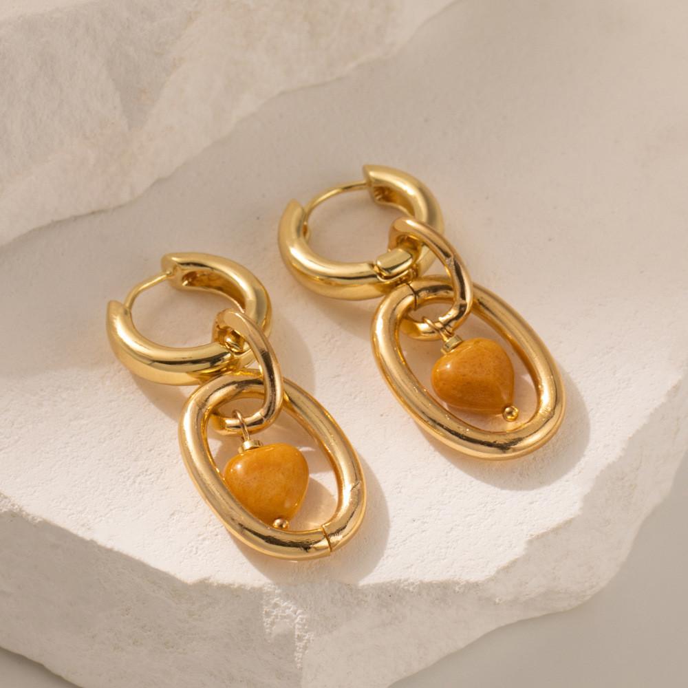 Modern Fashion Heart Shaped Earrings With Gold Plating Women For