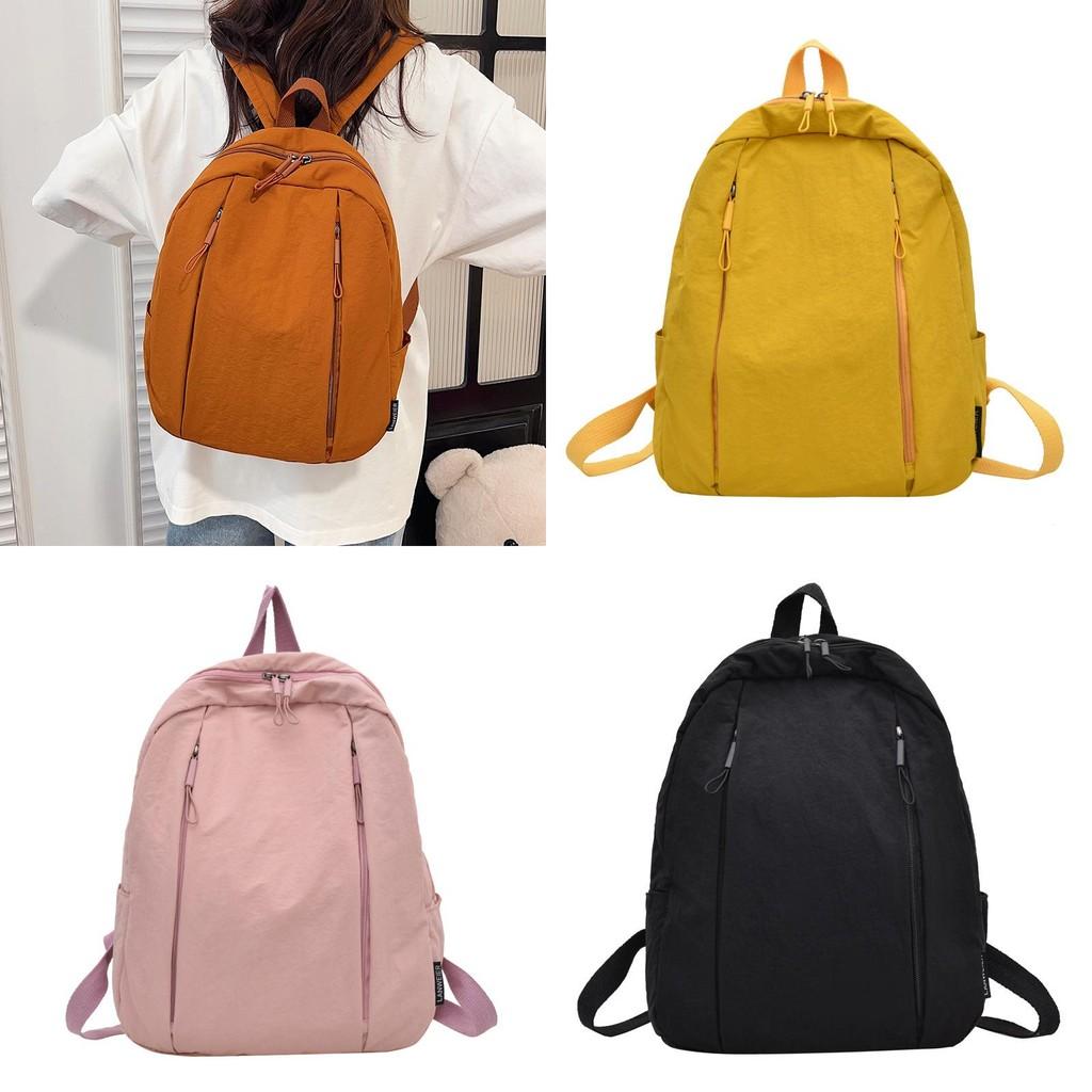 Trendy Solid Color Large Capacity Backpack For College And Travel With Breathable Design