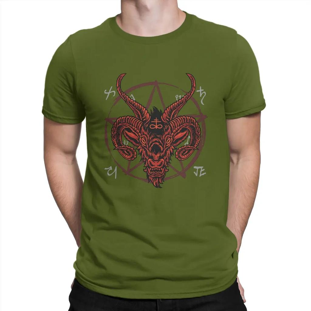 Satan Antichrist Goat Lucifer Devil Occult Classic Mans TShirt Baphomet Art Crewneck Tops 100 Cotton T Shirt Funny Top Quality