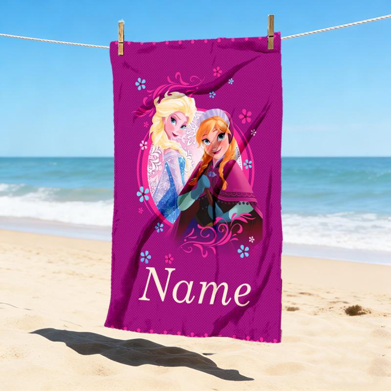 Custom Name Forest Friends Stylish Digital Printing Beach Towel Quick‑Drying Absorbent Blanket for Beach Pool Gym Travel