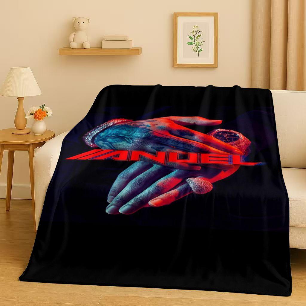 3D Anuel AA Real Hasta La Muerte Rapper Flannel Blanket,Ultra Soft Warm Plush Throw for Home Bedroom Bed Sofa Cover Kids Picnic