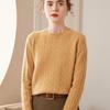Women's Cashmere Knit Pullover: Thick Slim-Fit Round Neck Sweater for Autumn & Winter