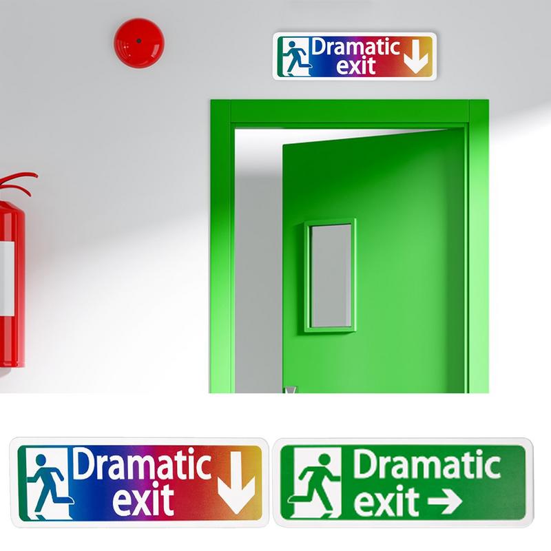 Acrylic Dramatic Exit Sign Colorful Theatrical Exit Sign Plate Wall Sign For Garage Restaurant Bar Room Home Decoration