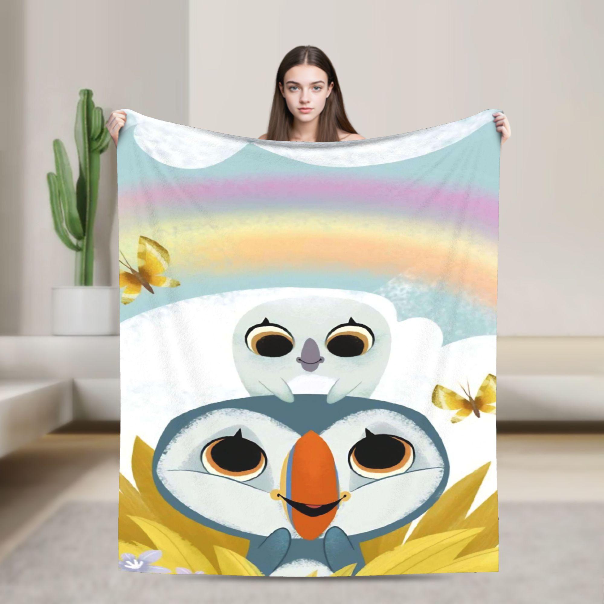

Puffins Rocks Plush Blankets Students Flannel Throw Blanket For Home Decor Soft Warm Design Quality Bedspread Birthday Present 130x150cm