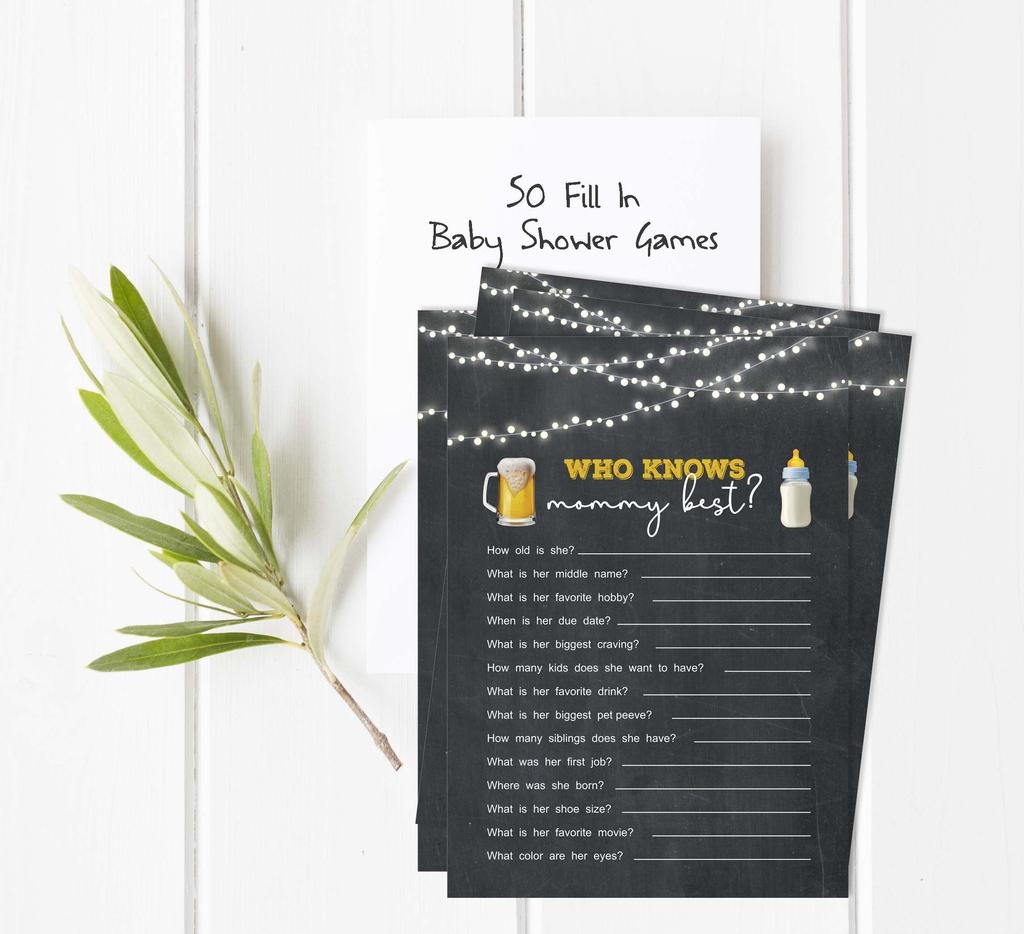 Inkdotpot A Baby Is Brewing Who Knows Daddy BestA  Baby Shower GameA  Cards-FunA  Activity Cards Set Of 50A  Gender Neutral Party