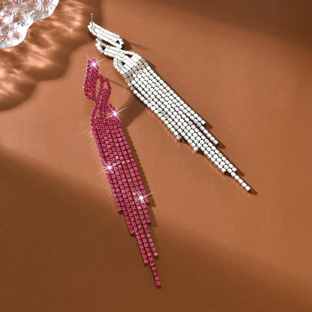 Hot Fashion Gradient Long Tassel Earrings for Brides and Parties