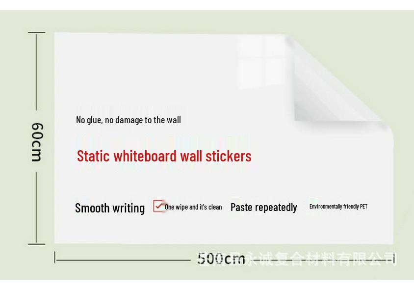 Removable Static Whiteboard Sticker: No Wall Damage, Easy Graffiti/Writing/Wiping, Anti-Stain for Kids' Rooms