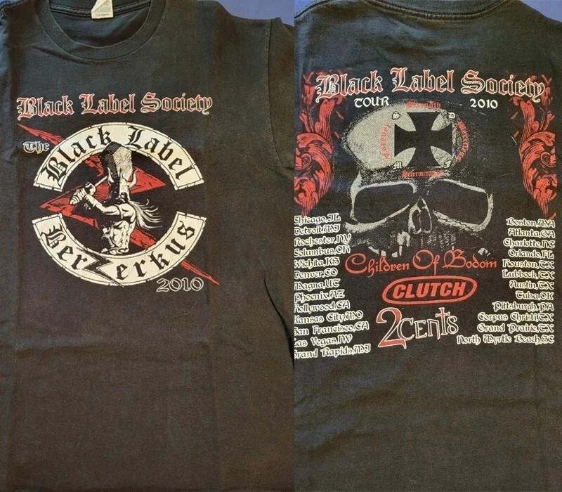 Black Label Society Tour T Shirt Large 2010 2 sided black Unisex T-Shirt XXL