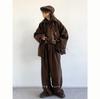 Unisex Retro Japanese Woolen Coat - Single-Breasted, Loose Fit, Raglan Sleeve