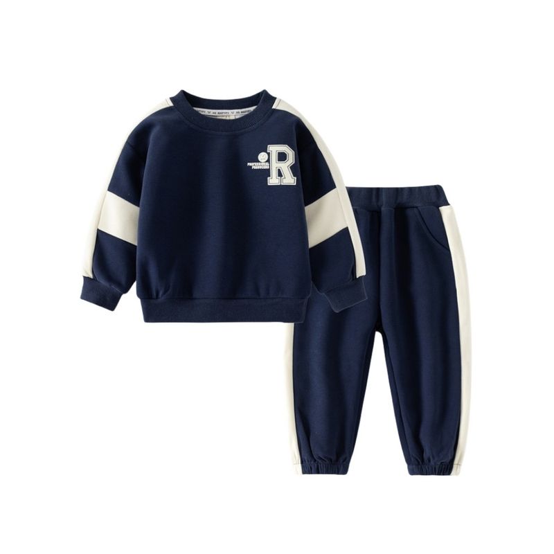 Shark Spring and Autumn Boys and Girls Letter Sweater Suit