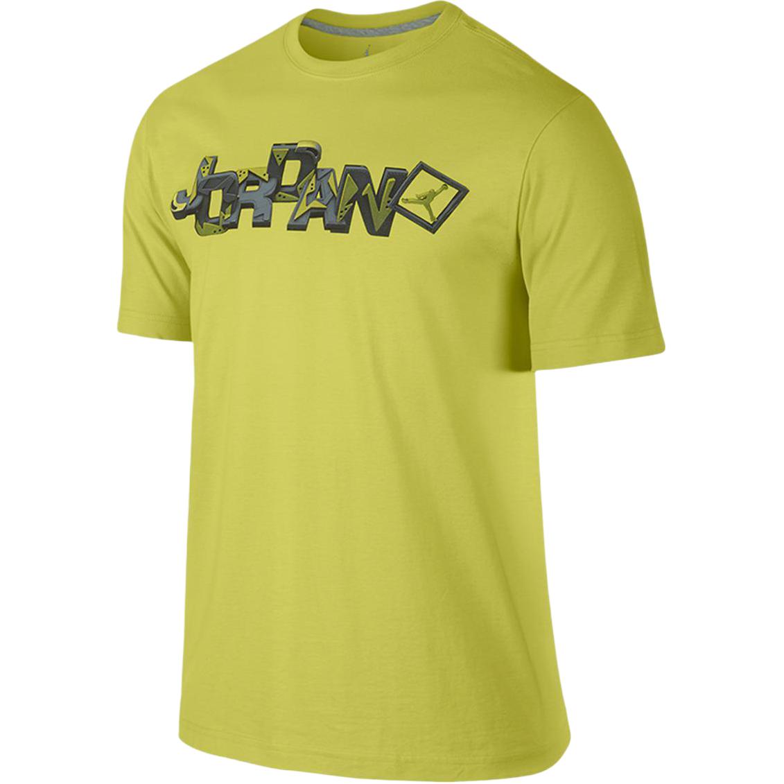 Jordan T Shirts Men s Yellow Crew Neck 615119-331 L