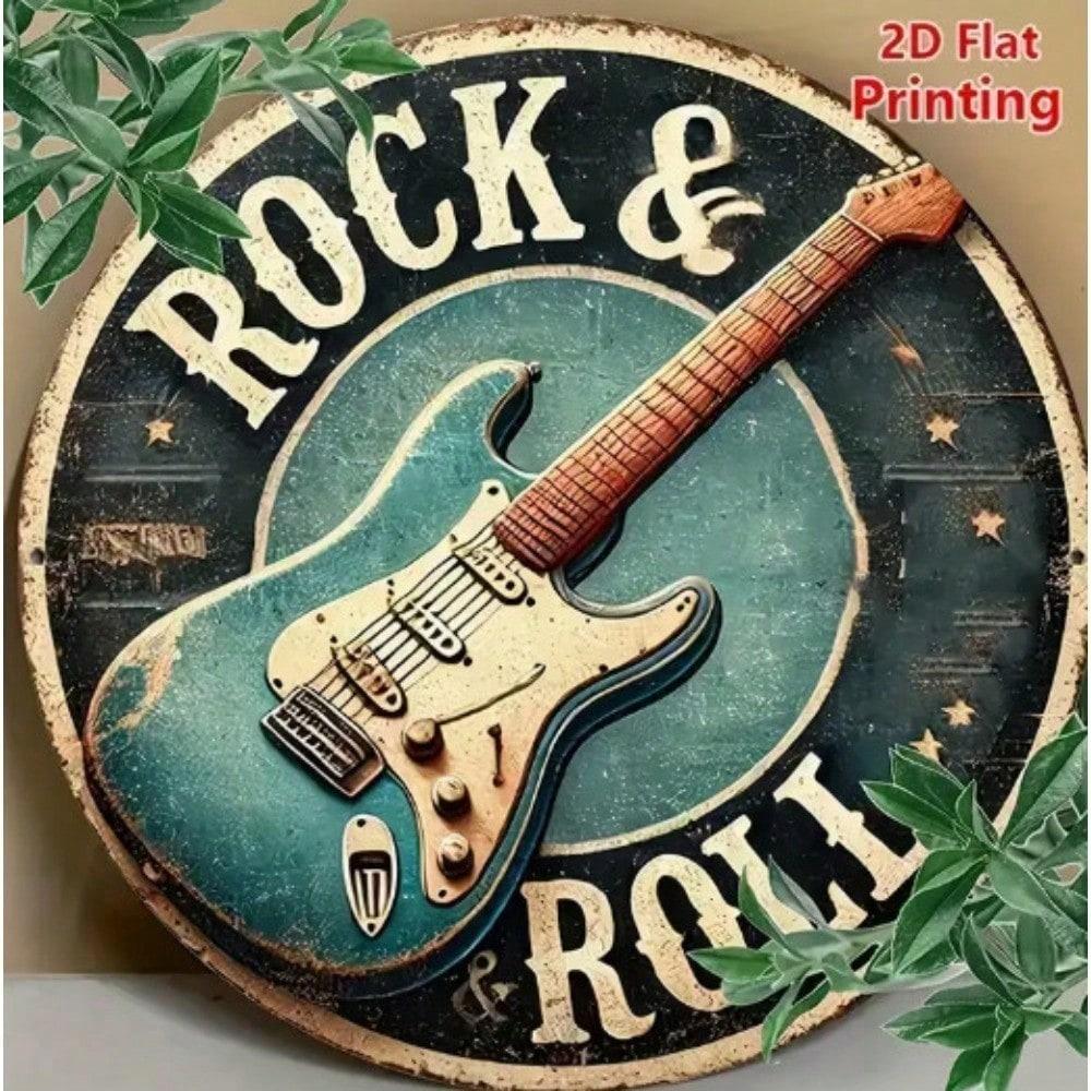Retro 8 Zoll Rundes Metall Wandkunst Schild Rock Bar Garage Man Cave Blechschild Dekoration