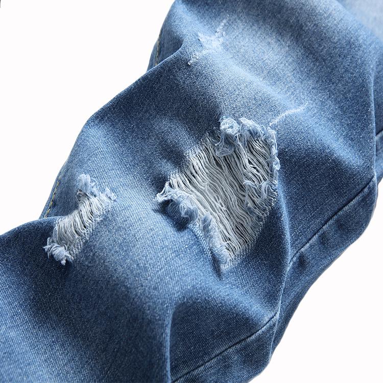 2024 Новые четырехсезонные рваные джинсы в европейском и американском стиле для мужчин — фото 3